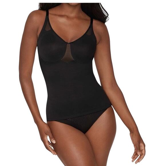 Miraclesuit Sexy Sheer Shaping Bodybriefer Black Size 38C Shapewear Coquette - Picture 1 of 10